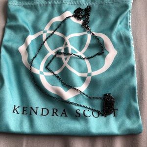 Black Elisa drusy necklace